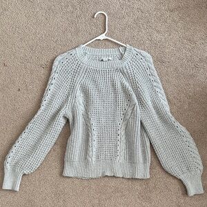 American Eagle Outfitters Light Gray Knit Sweater